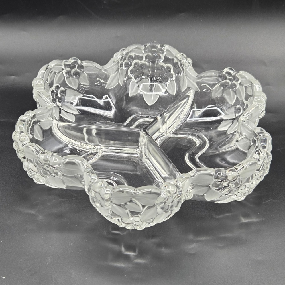 Vintage Mikasa Carmen Walther Crystal West Germany 3 Part Divided Bowl 10"
